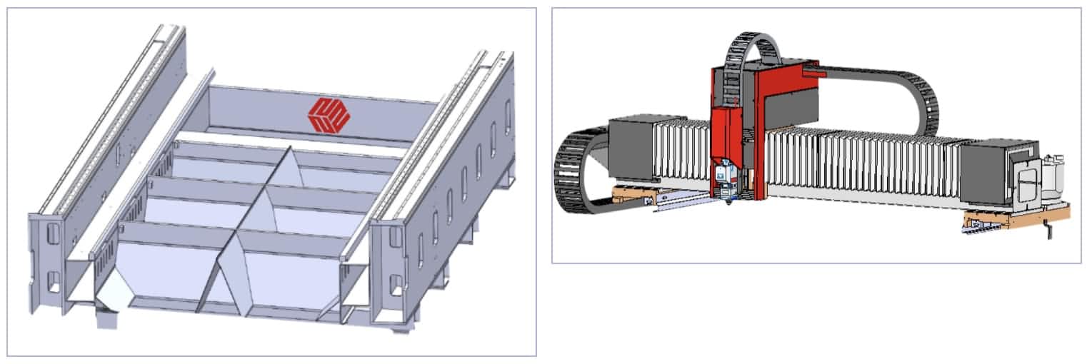 bingkai dan balok mesin pemotong laser